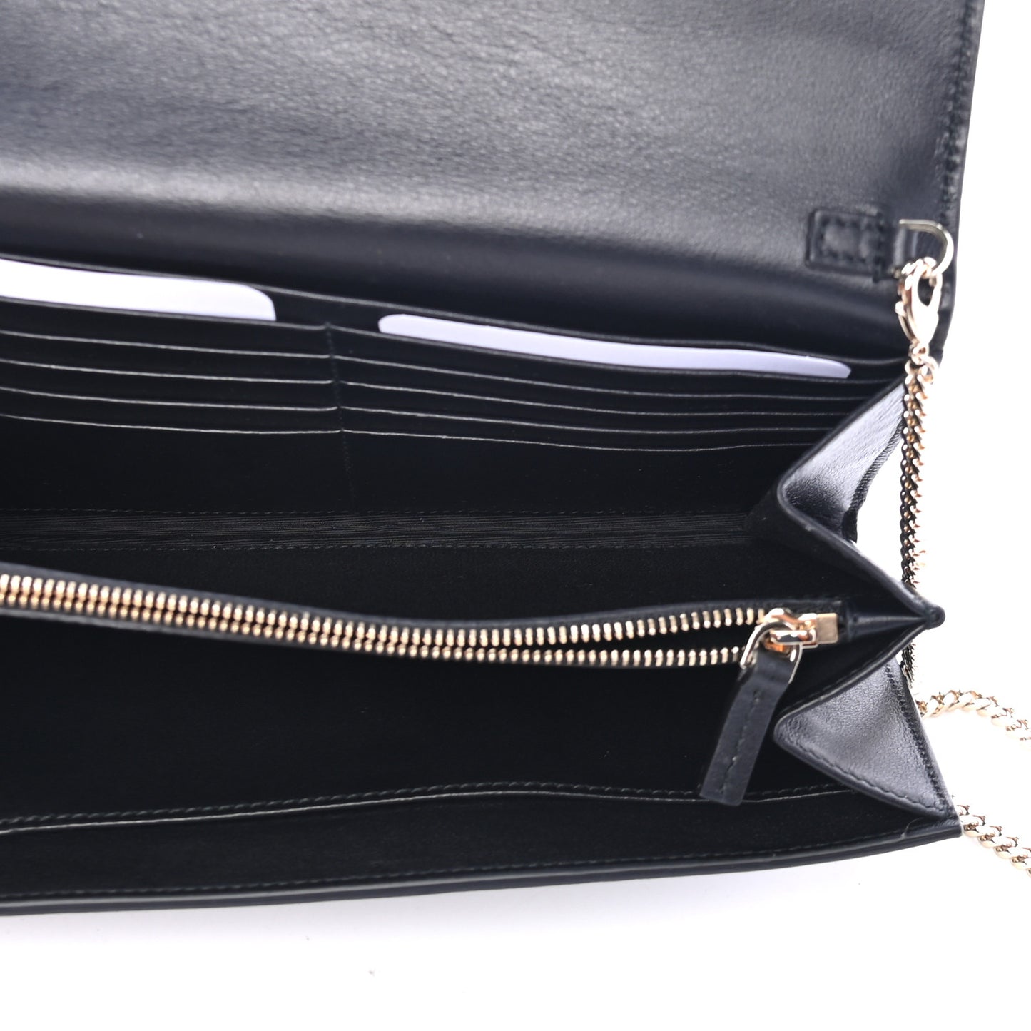Grained Calfskin Medusa Wallet on Chain Black