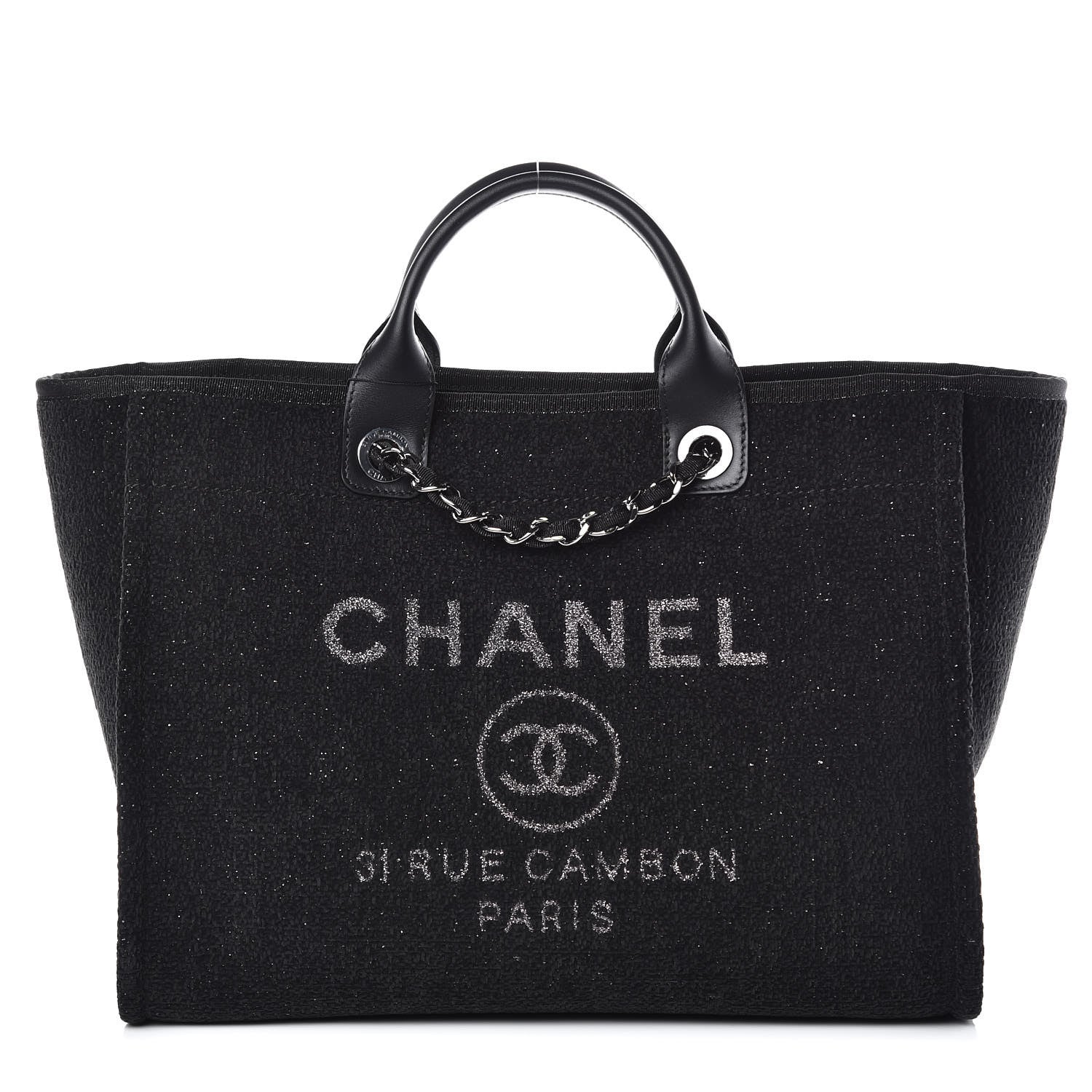 Chanel Lurex Boucle Medium Deauville Tote Black 1 of 10
