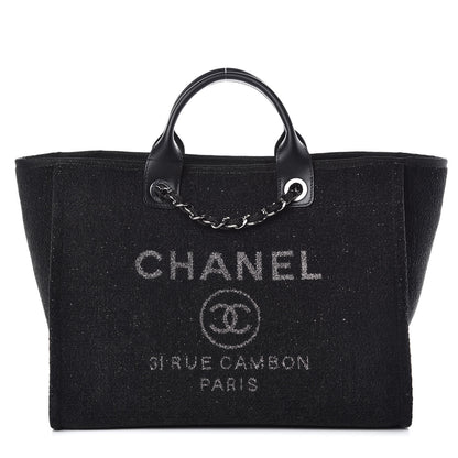 Chanel Lurex Boucle Medium Deauville Tote Black 1 of 10