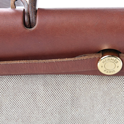 Hermes Toile Vache Calfskin Herbag 30 PM Natural 18 of 18