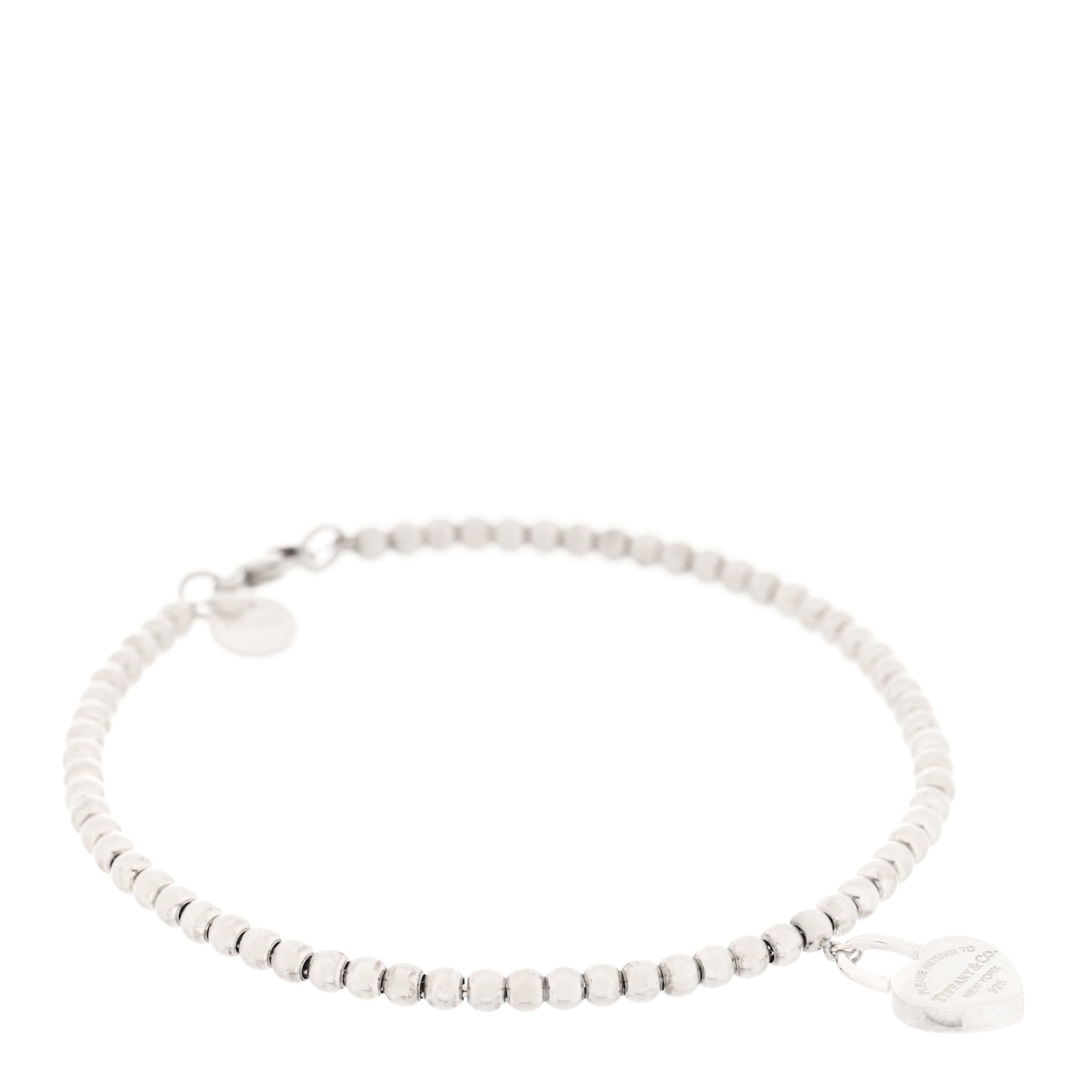Sterling Silver 3mm Return to Tiffany Heart Lock Bead Bracelet