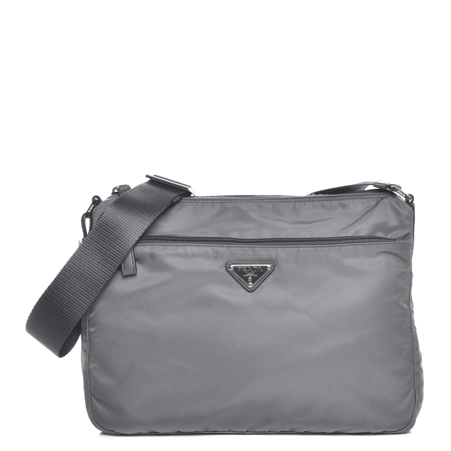 Nylon Vela Flat Messenger Bag Grey