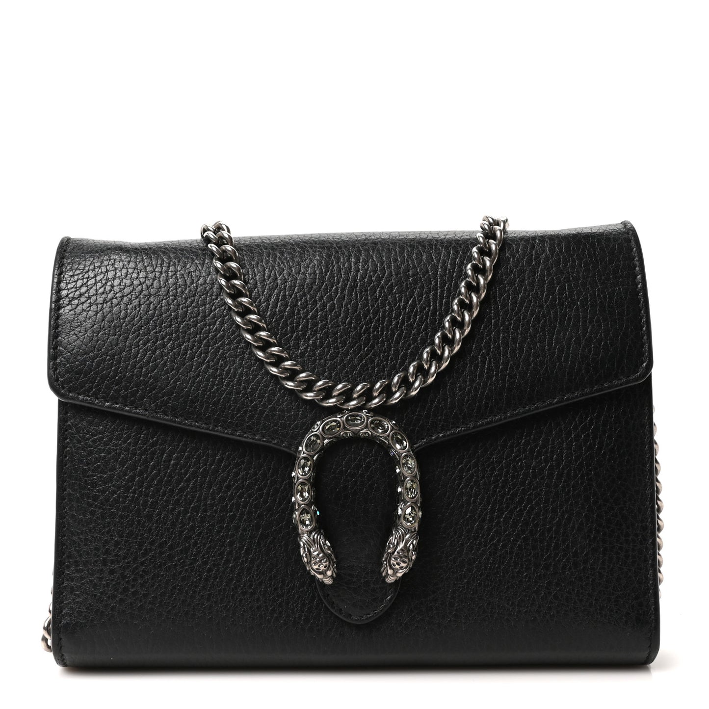 Calfskin Mini Dionysus Chain Wallet Black