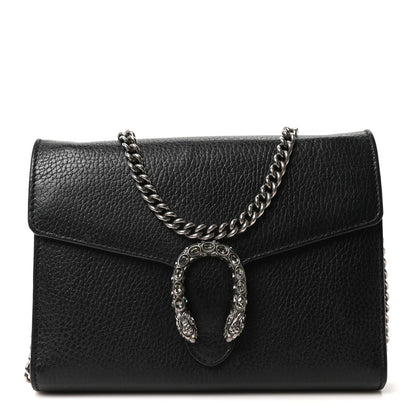 Gucci Calfskin Mini Dionysus Chain Wallet Black 1 of 9