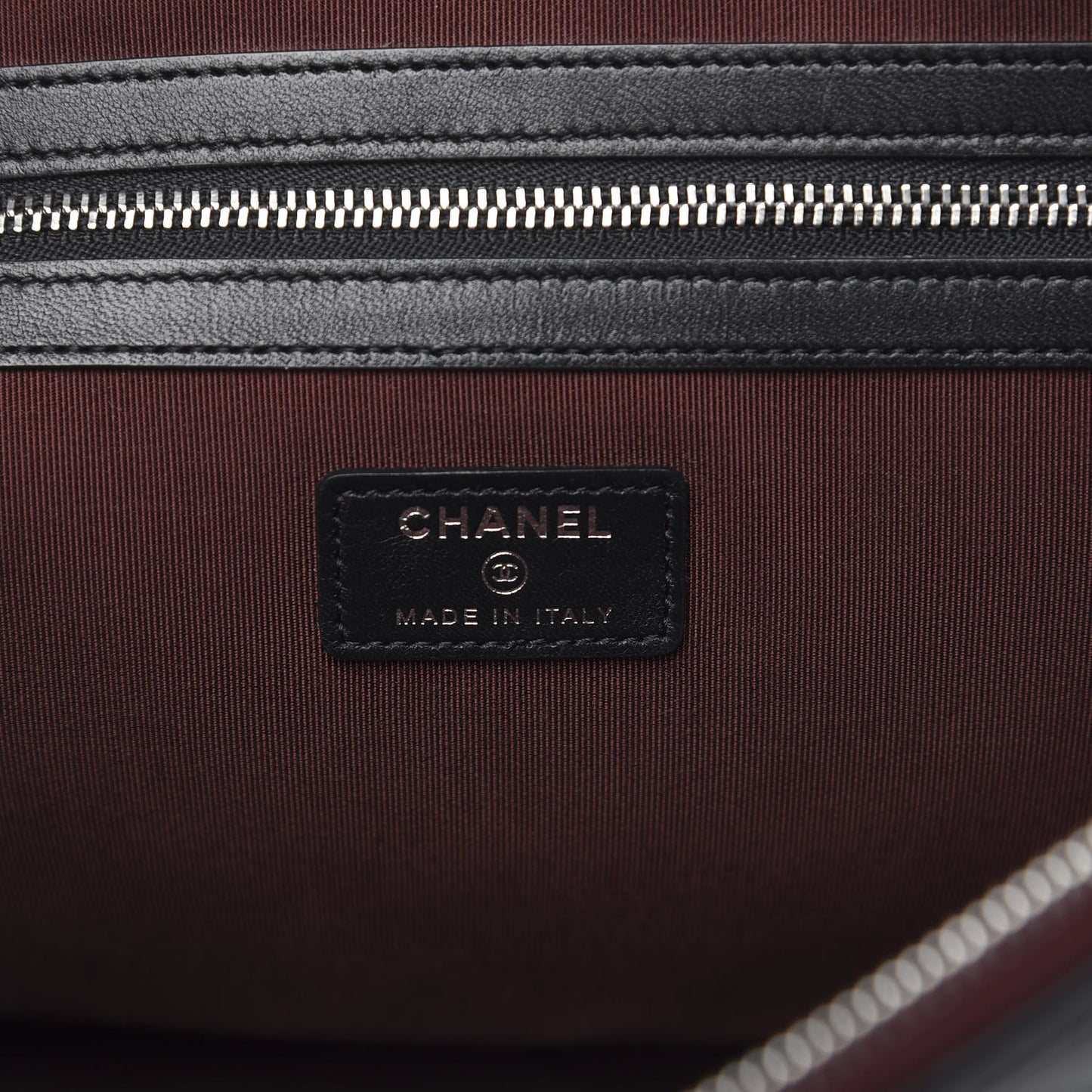 Lambskin Quilted Large Cosmetic Case Black