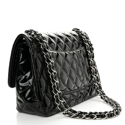 Chanel Patent Quilted Jumbo Double Flap Black 3 of 15