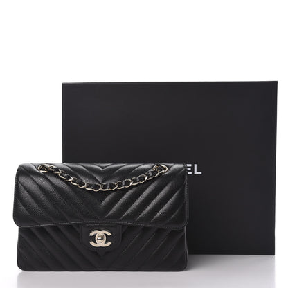 Chanel Caviar Chevron Quilted Small Double Flap Black 11 of 11