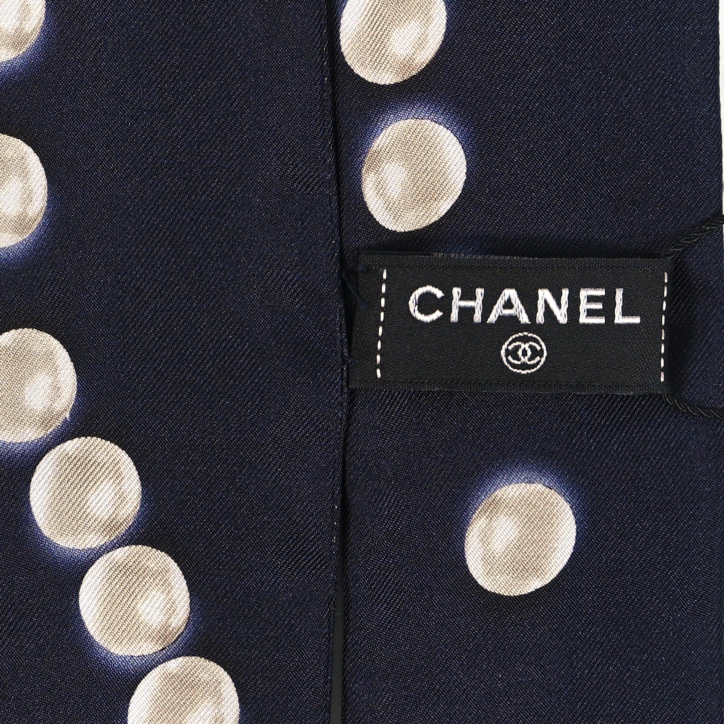 Silk Pearl CC Slim Bandeau Scarf Dark Navy