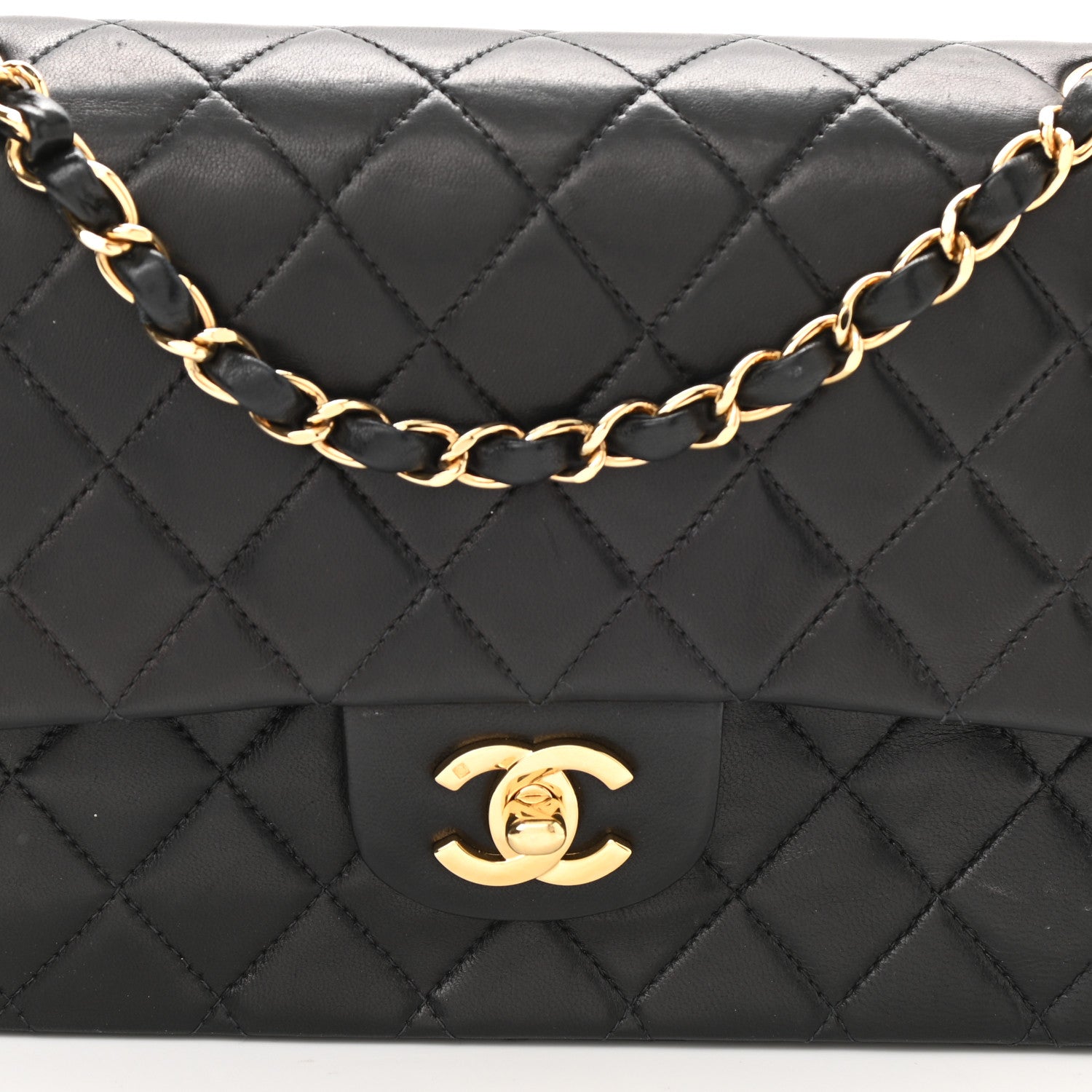 Chanel Lambskin Quilted Medium Double Flap Black 8 of 11