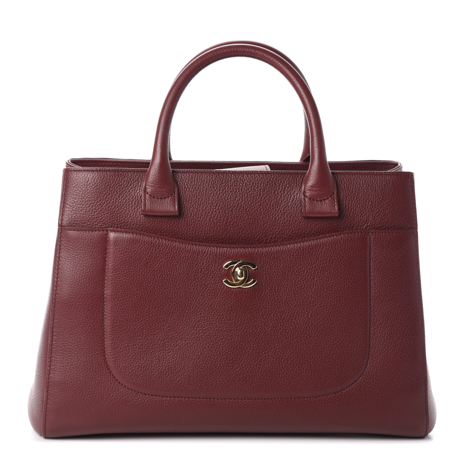 Chanel Grained Calfskin Small Neo Executive Shopper Tote Burgundy 1 of 10