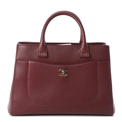 Chanel Grained Calfskin Small Neo Executive Shopper Tote Burgundy 1 of 10