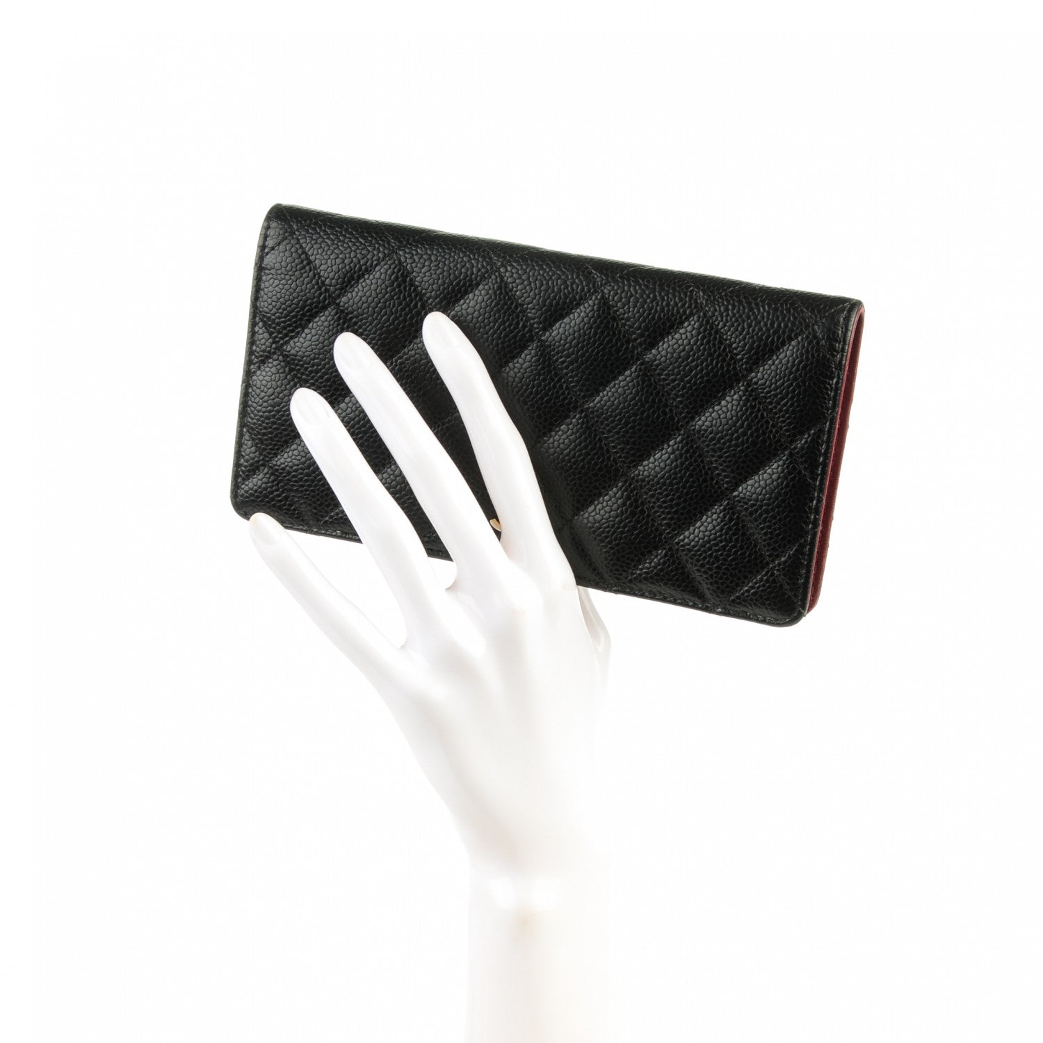 Chanel Caviar Quilted Yen Wallet Black 2 of 8