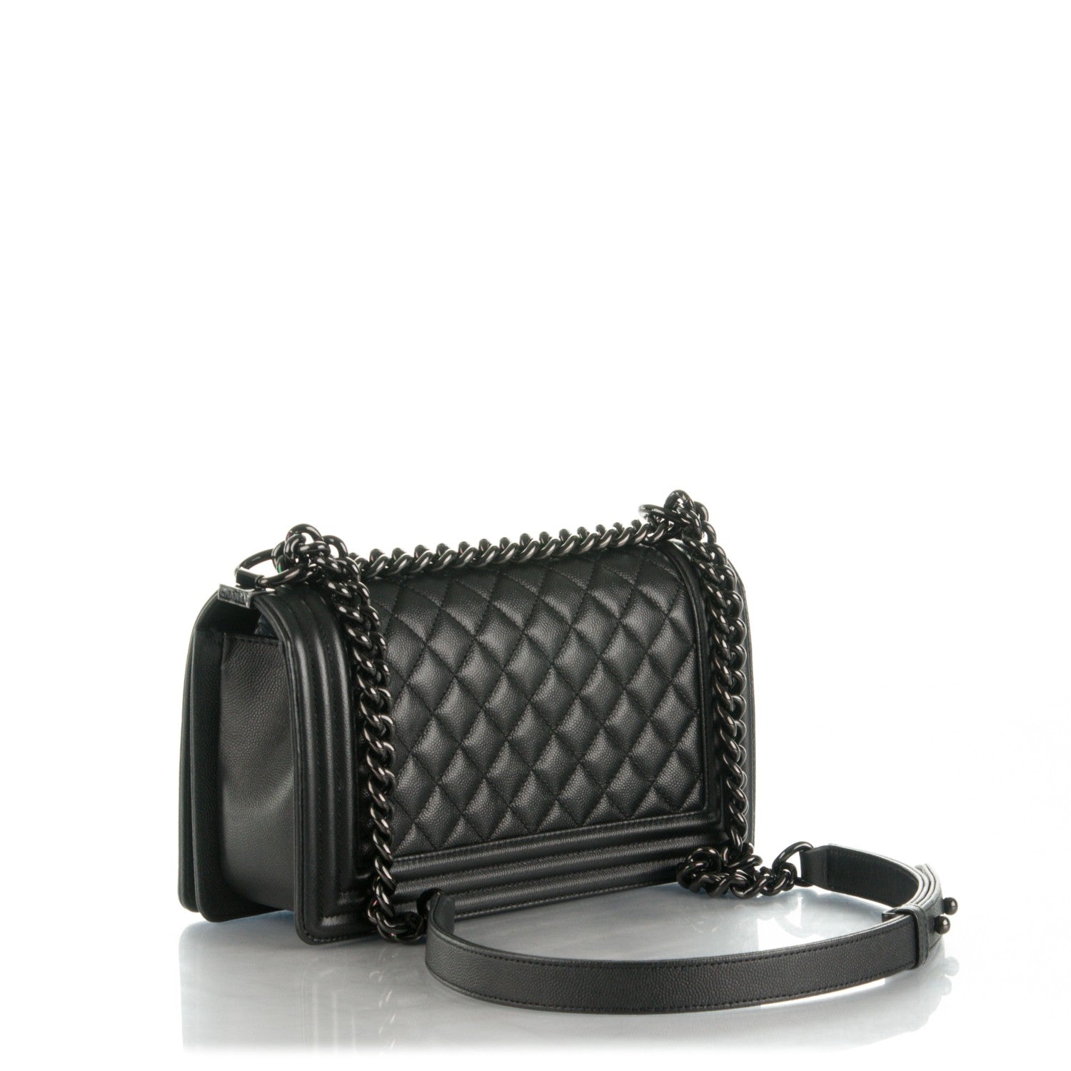 Chanel Caviar Quilted Medium Boy Flap So Black 4 of 9