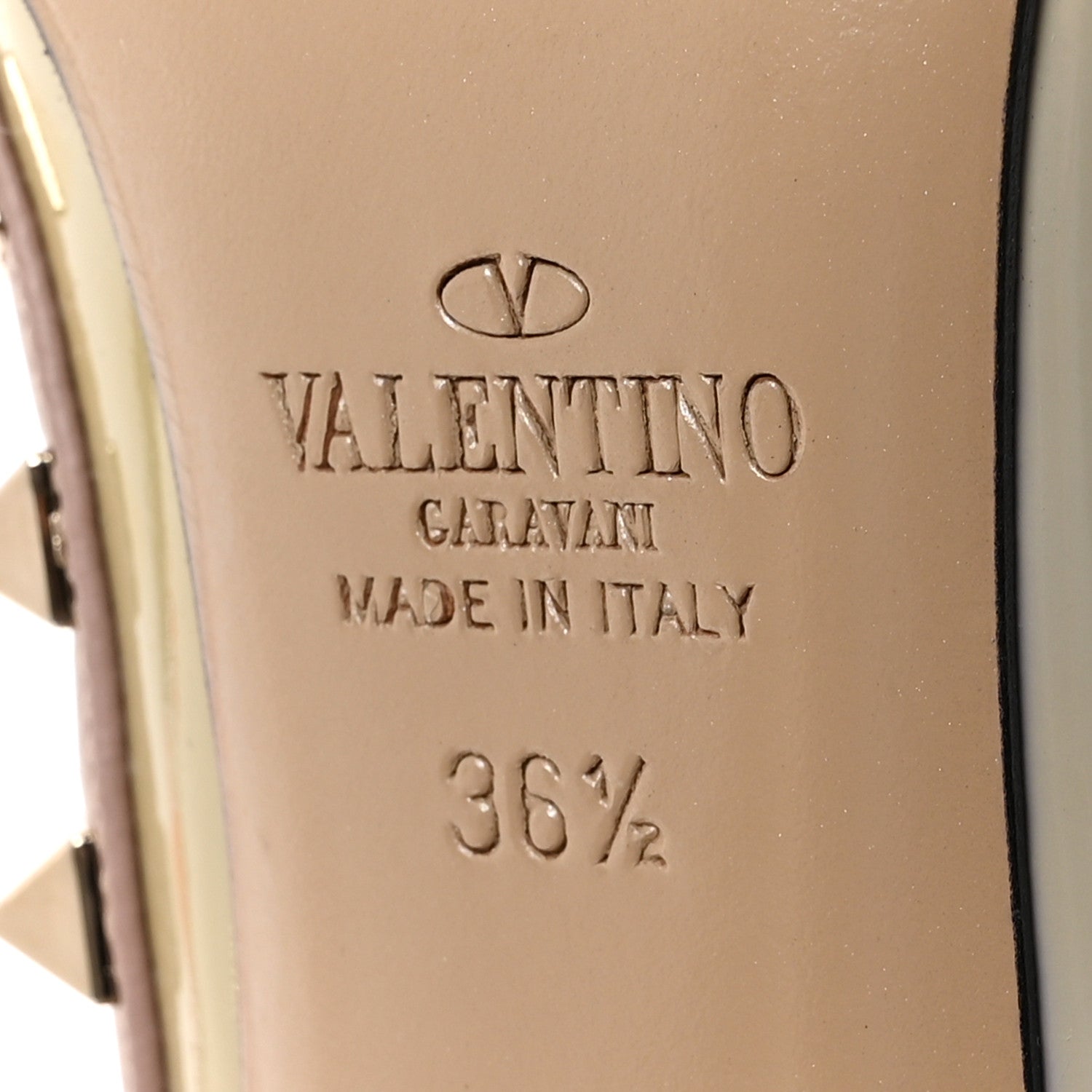 Valentino Garavani Patent Nappa Rockstud Ankle Strap 100mm Pumps 36.5 Green Tea Sorbet Poudre 7 of 10
