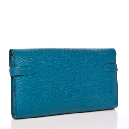 Hermes Epsom Kelly Longue Wallet Bleu Izmir 3 of 10