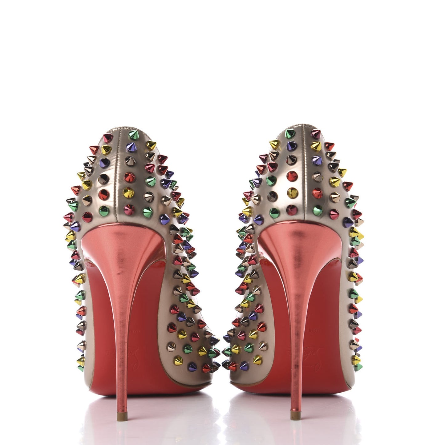 Specchio Calfskin Follies Spikes 120 Pumps 40 Beige Multicolor