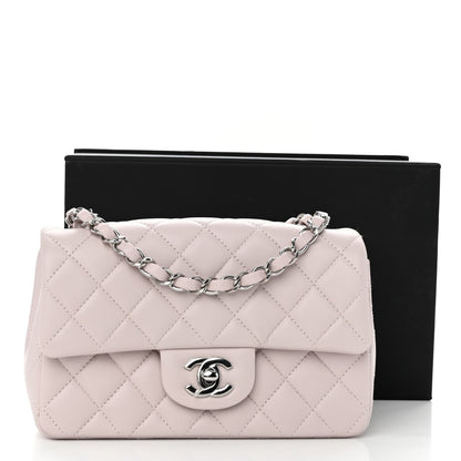 Chanel Lambskin Quilted Mini Rectangular Flap Light Purple 12 of 12