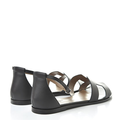 Hermes Calfskin Santorini Sandals 41 Black 4 of 8