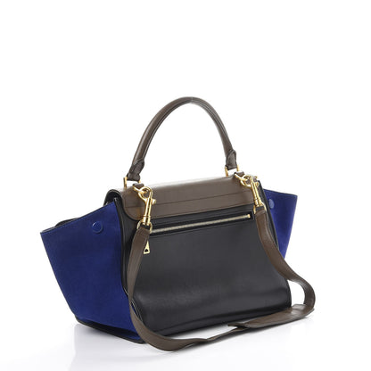Celine Smooth Calfskin Suede Small Tri-Color Trapeze Indigo 4 of 13