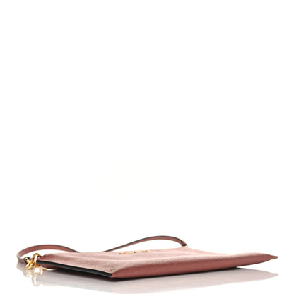 Prada Metallic Saffiano Small Flat Pouch Antico Mordore 4 of 10