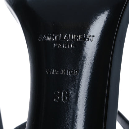 Saint Laurent Patent Calfskin Dita 110 Sandals 38 Black 8 of 11