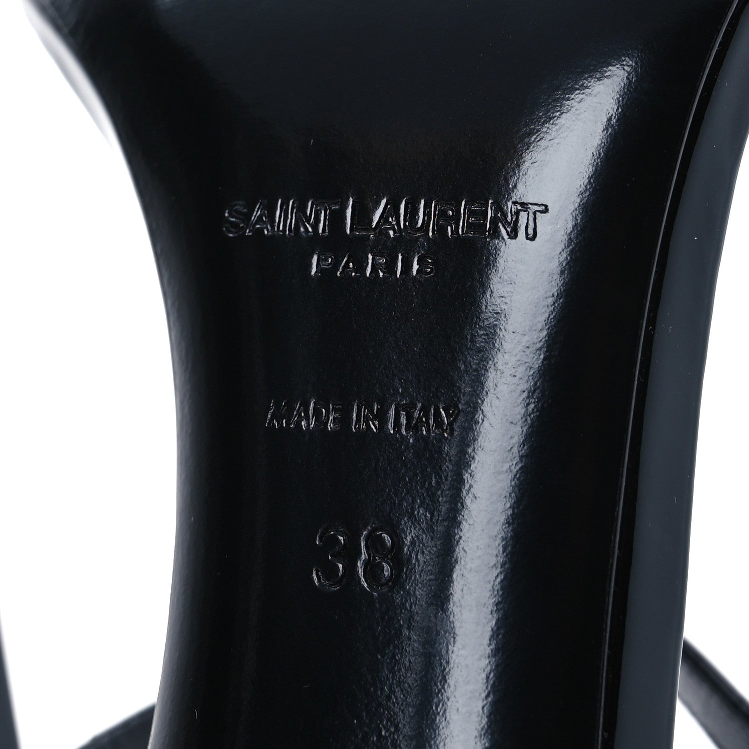 Saint Laurent Patent Calfskin Dita 110 Sandals 38 Black 8 of 11
