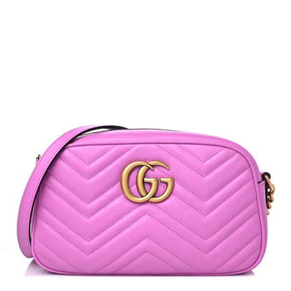 Gucci Calfskin Matelasse Small GG Marmont Chain Shoulder Bag Candy Mousse 1 of 12