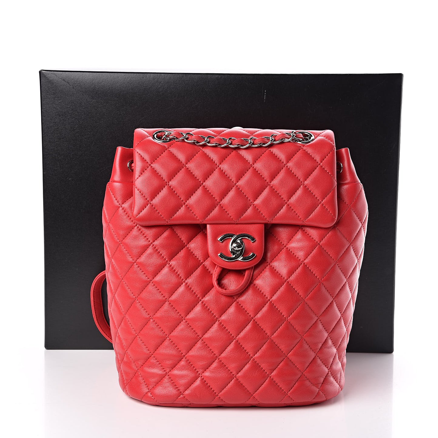 Lambskin Quilted Small Urban Spirit Backpack Dark Pink