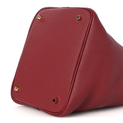 Hermes Taurillon Clemence Picotin Lock 22 MM Rouge H 10 of 12