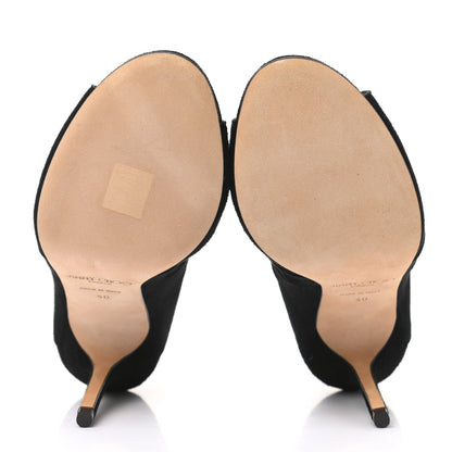 Jimmy Choo Suede Cutout Sandals 40 Black 5 of 7
