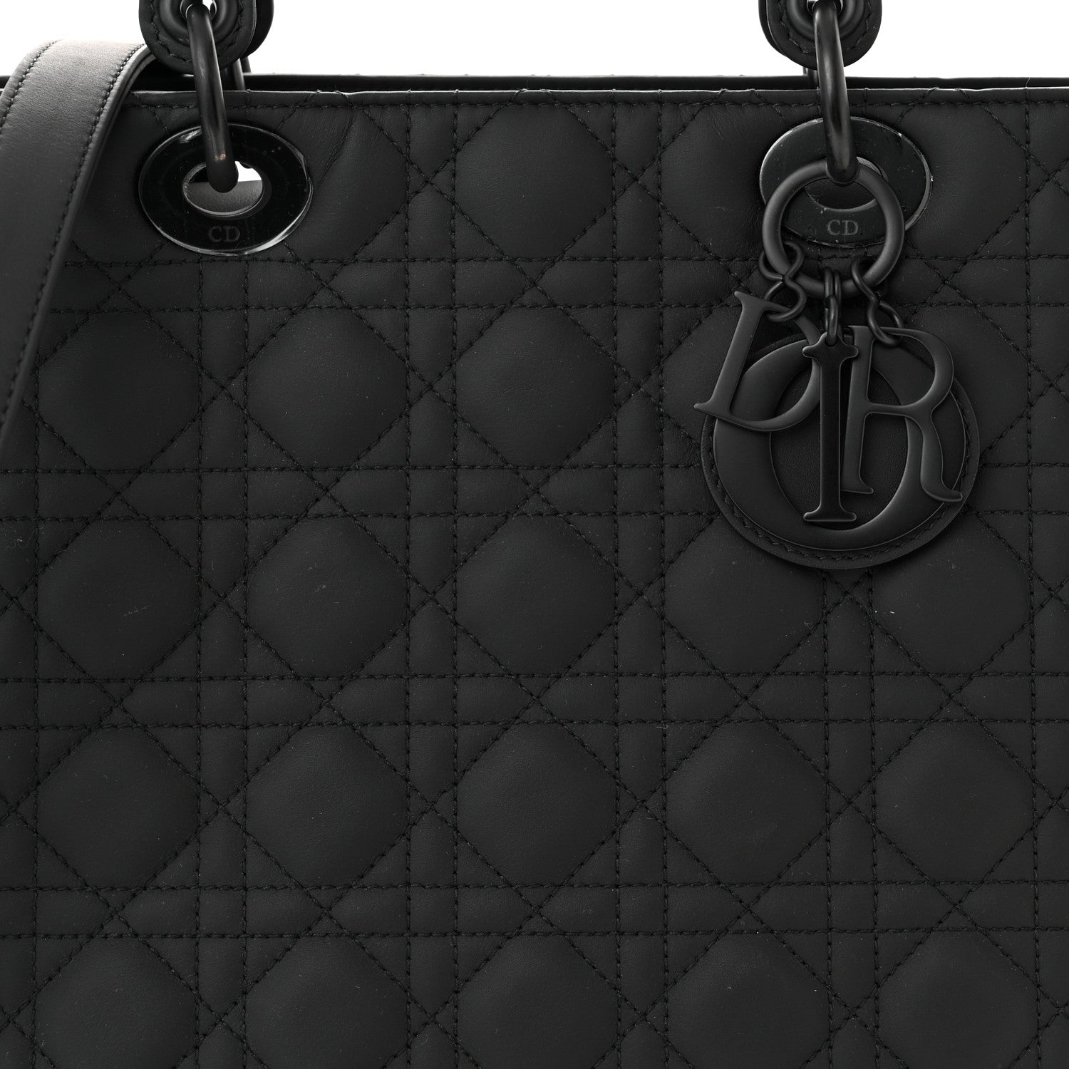 Christian Dior Ultra Matte Calfskin Cannage Large Lady Dior Black 8 of 12