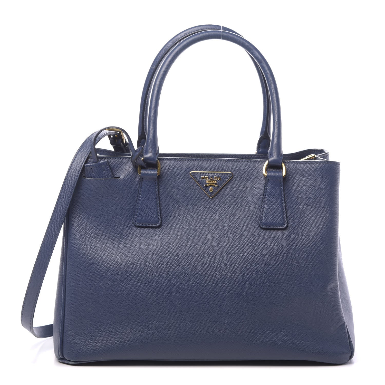 Prada Saffiano Lux Medium Tote Bluette 1 of 17