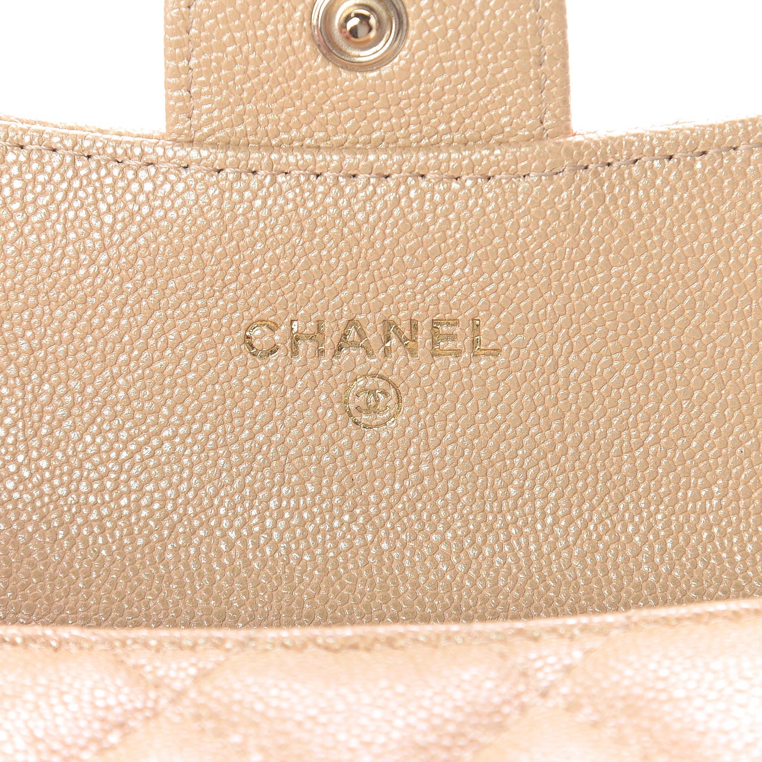 Chanel Iridescent Caviar Quilted Flap Card Holder Wallet Beige 6 of 9