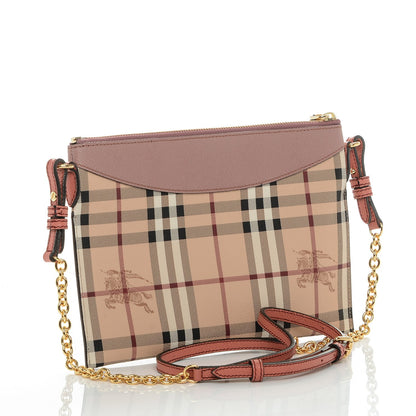 Burberry Haymarket Check Peyton Crossbody Dusty Pink 3 of 7
