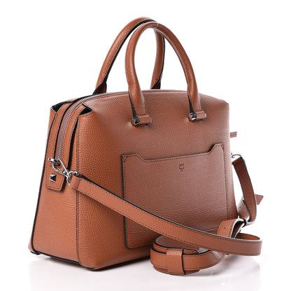 MCM Grained Calfskin Medium Ella Boston Brown 3 of 12