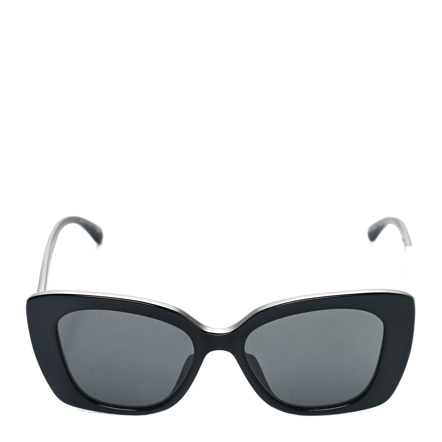 Acetate Strass Square Sunglasses 5422-B-A Black White