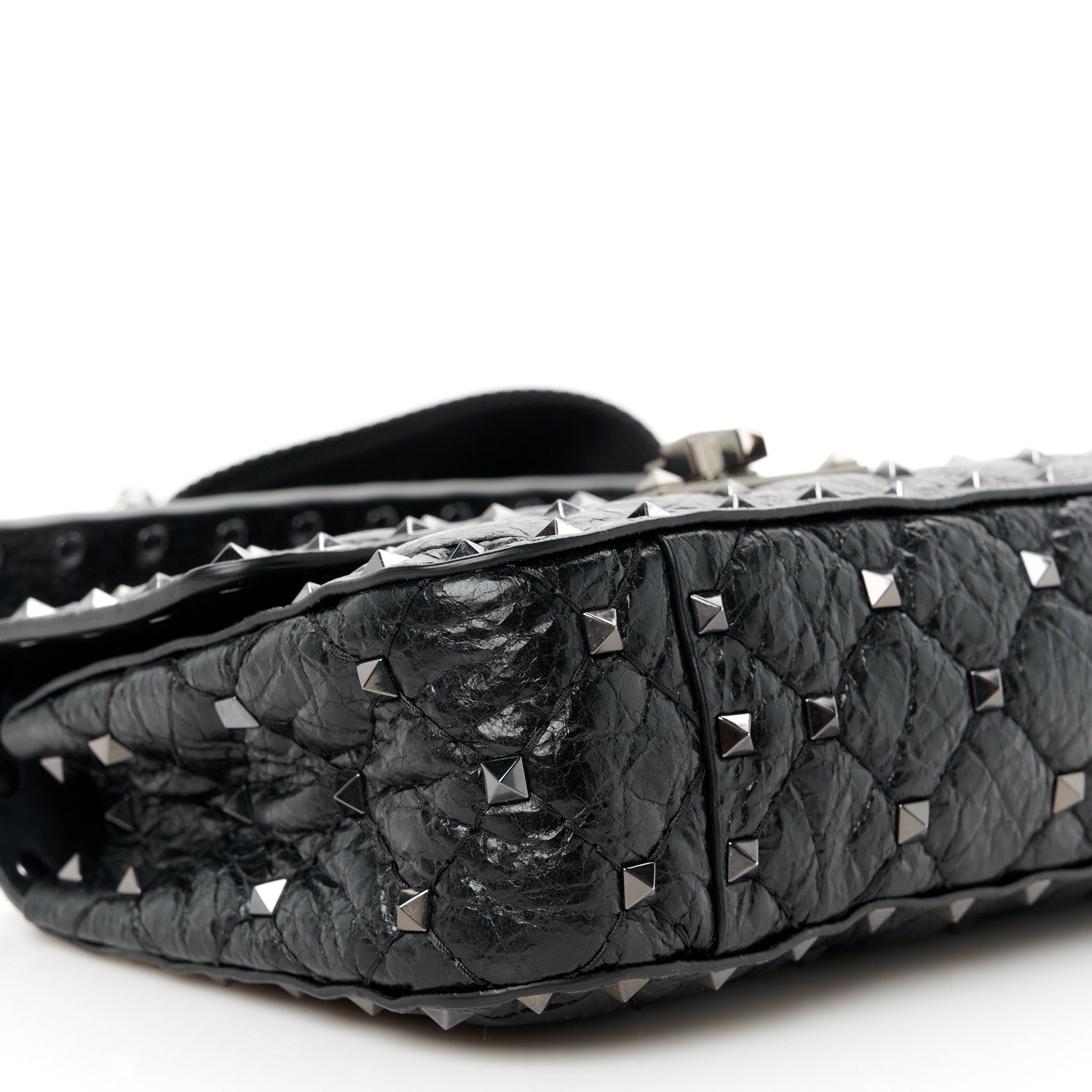 Valentino Garavani Lambskin Small Rockstud Spike Shoulder Bag Black 9 of 10