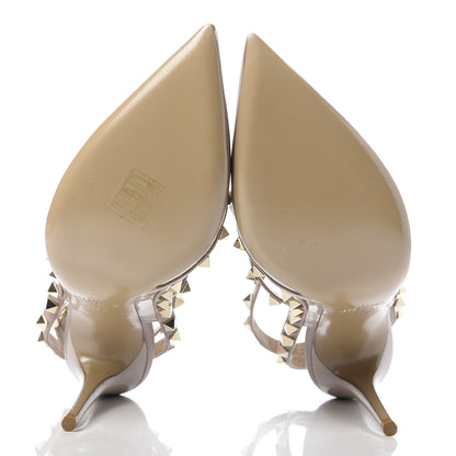 Valentino Garavani Patent Rockstud Ankle Strap Pumps 37.5 Poudre 5 of 10