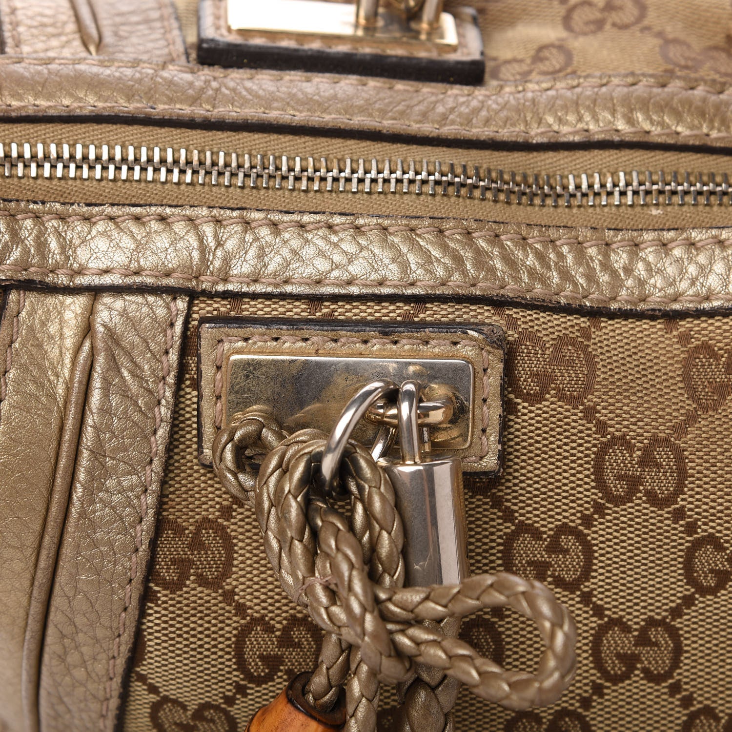 Gucci Monogram Medium Bella Tote Gold 18 of 20