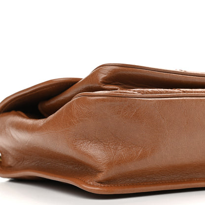 Saint Laurent Crinkled Calfskin Matelasse Monogram Medium Niki Chain Satchel Caramel 9 of 12