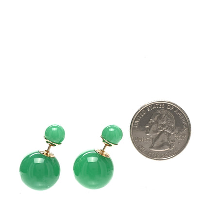 Christian Dior Mise En Dior Tribal Earrings Jade Green 2 of 5