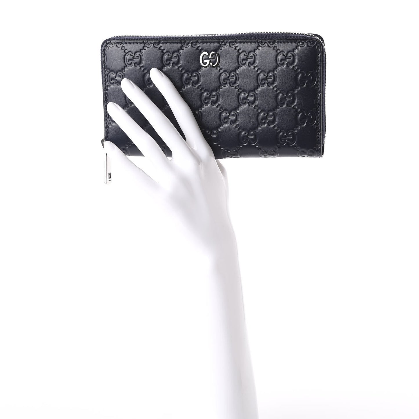 Guccissima Signature Dorian Zip Around Wallet Blue