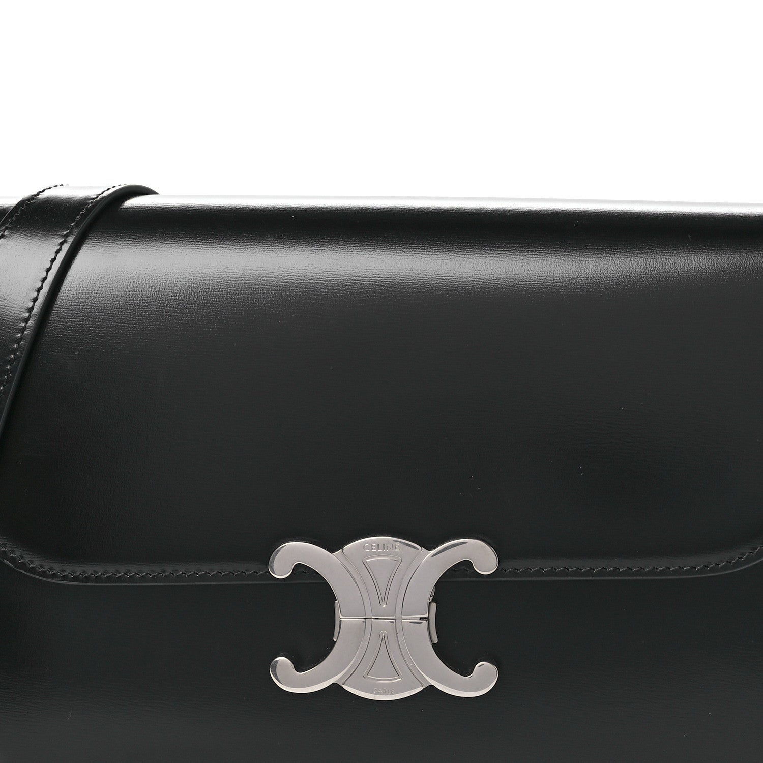Celine Shiny Calfskin Medium Triomphe Black 7 of 11