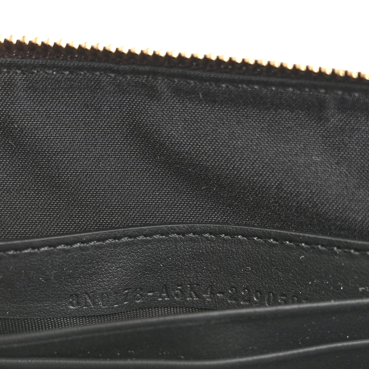 Glazed Fabric Vitello Century FF 1974 Stamp Patch Large Flat Pouch Mogano Panna Black