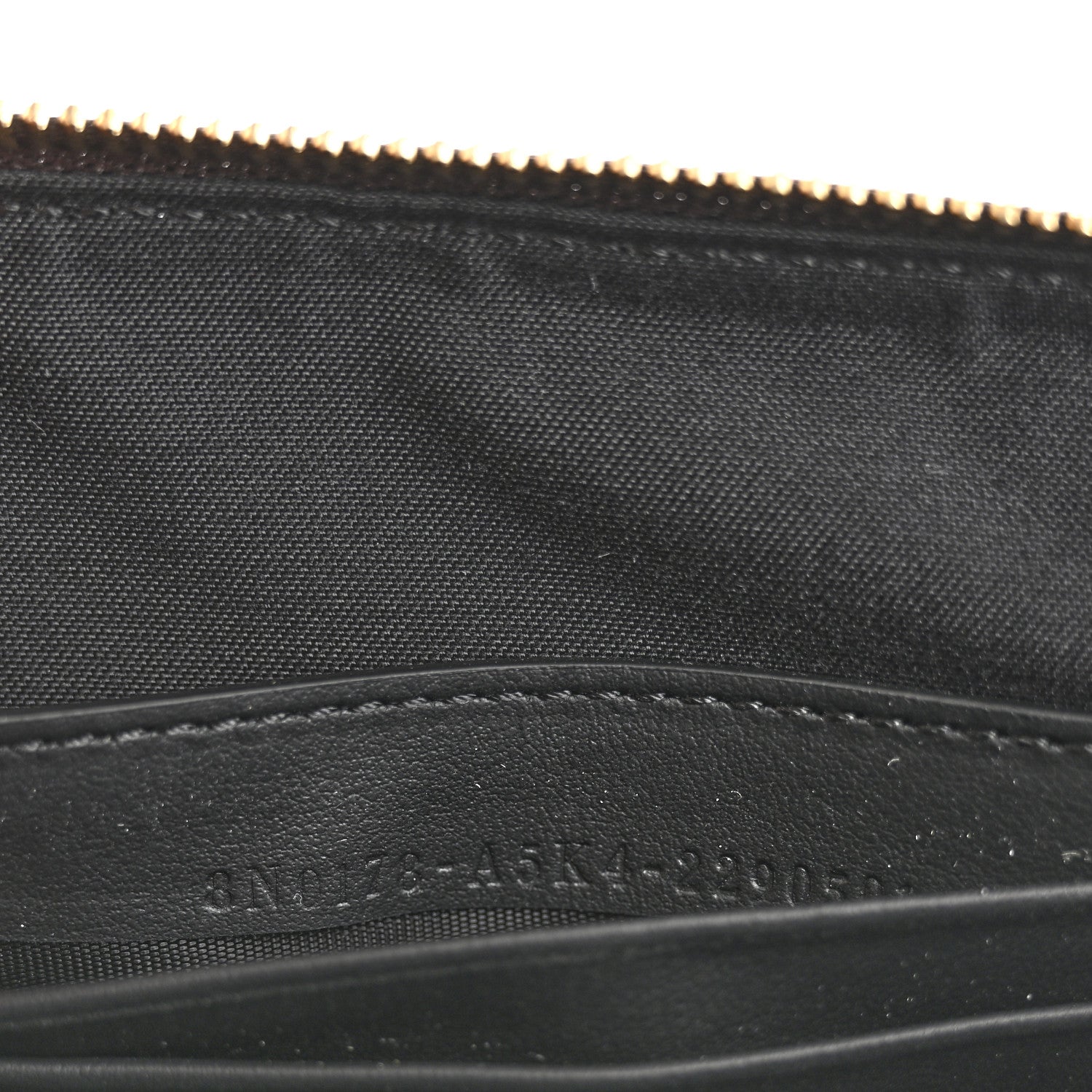Fendi Glazed Fabric Vitello Century FF 1974 Stamp Patch Large Flat Pouch Mogano Panna Black 8 of 12