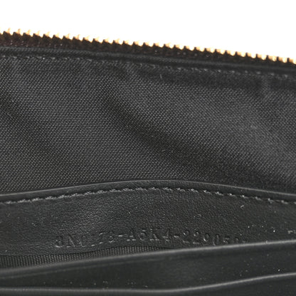 Fendi Glazed Fabric Vitello Century FF 1974 Stamp Patch Large Flat Pouch Mogano Panna Black 8 of 12