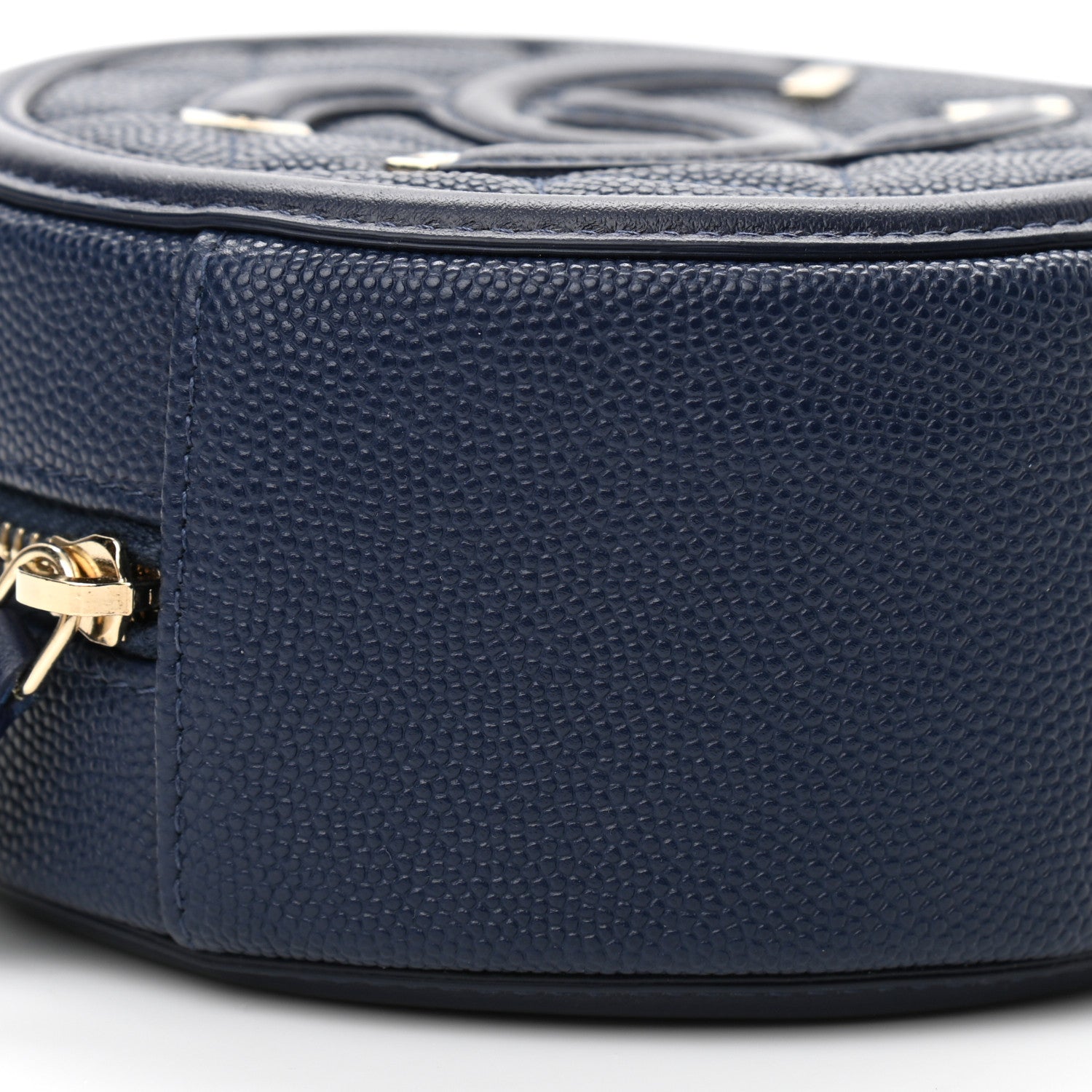 Chanel Caviar Quilted Round Filigree Crossbody Navy 9 of 10