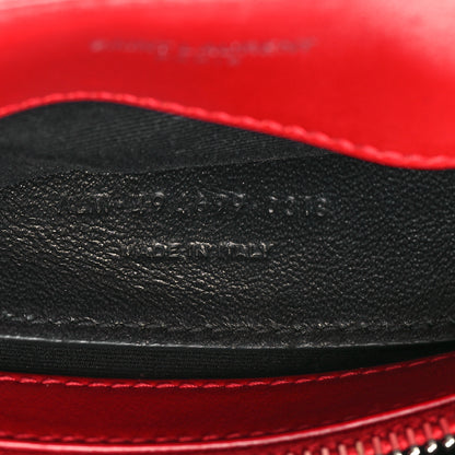 Saint Laurent Calfskin Y Quilted Monogram Small Loulou Chain Satchel Lipstick Red 7 of 12