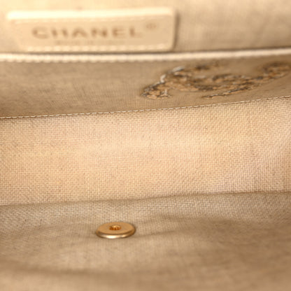 Chanel Raffia Crochet Paris Greece Medium Flap Bag Beige 5 of 10
