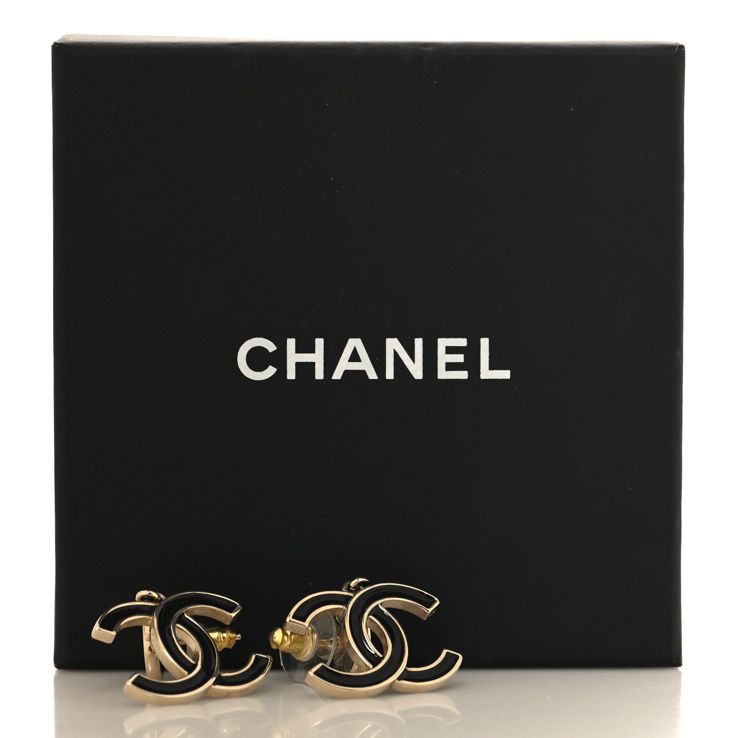 Chanel Metal Enamel CC Heart Drop Earrings Gold Black Pink 5 of 5